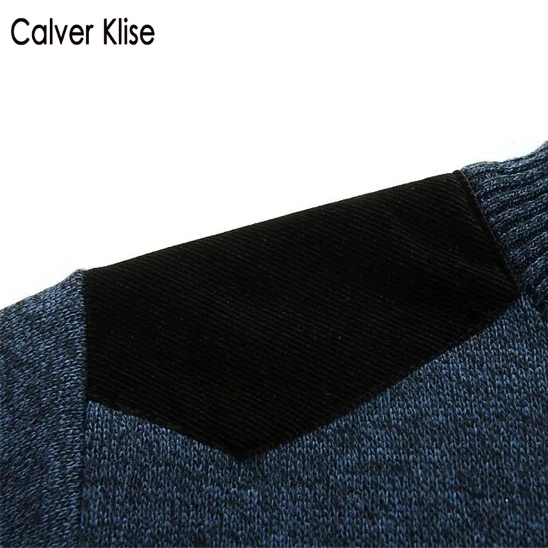 

Calver Klise Men's Sweater Casual Pullover Oversize Warm Sweaters Slim Stand Collar Knitted Pullovers Male Coats Half Zip Tops