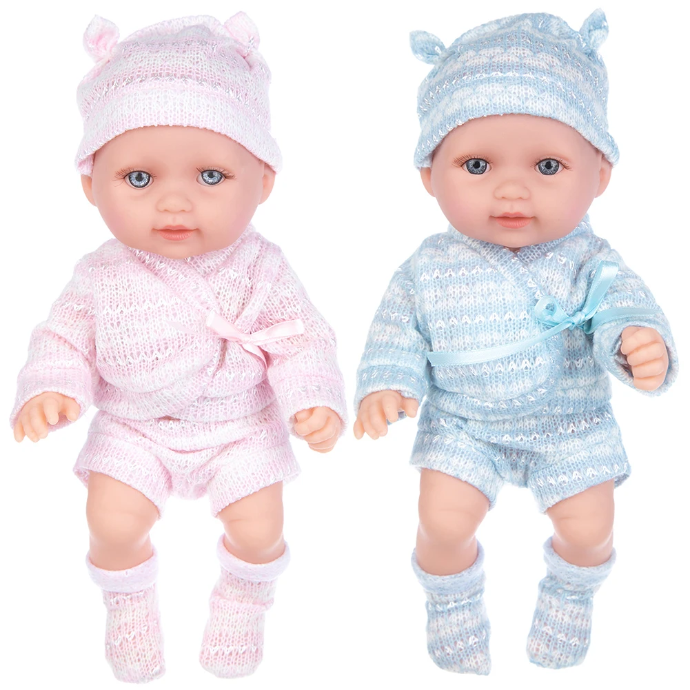 

Doll Girl Soft Full Body Toy Model Baby Reborn Baby Doll Vinyl Toddler with Big Eyes Hat Realistic Baby Toy Kids Gift