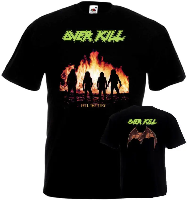 Overkill Feel The Fire футболка Двусторонняя черная все размеры S 5Xl|Мужские футболки| |