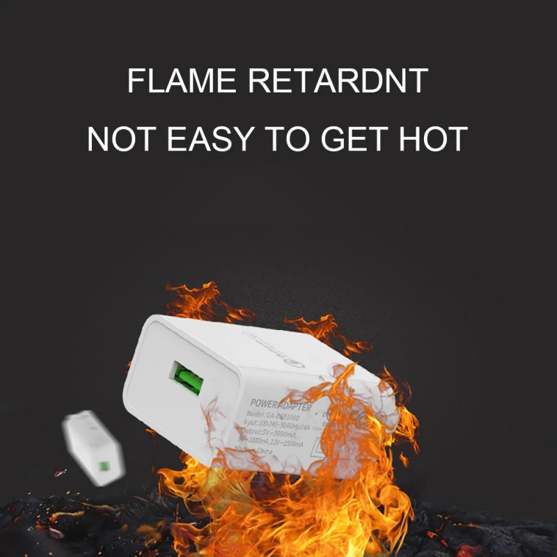 Портативный 5В 3а USB настенное зарядное устройство один порт QC3.0 Быстрая зарядка