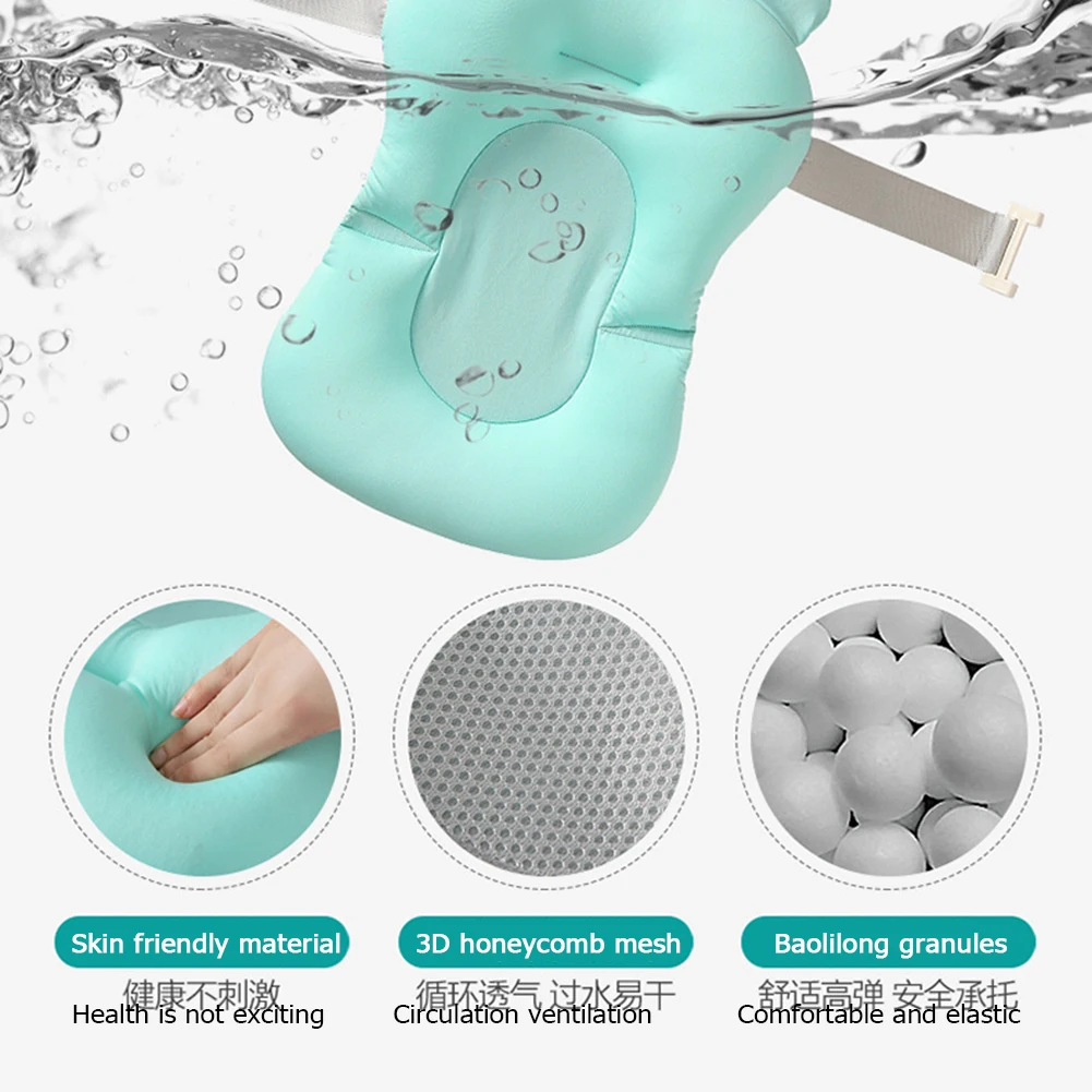 

Newborn Folding Bathtub Mat Adjustable Support Bath Rack Soft Baby Shower Tub Newborn Safety Security Bath Support Cushion