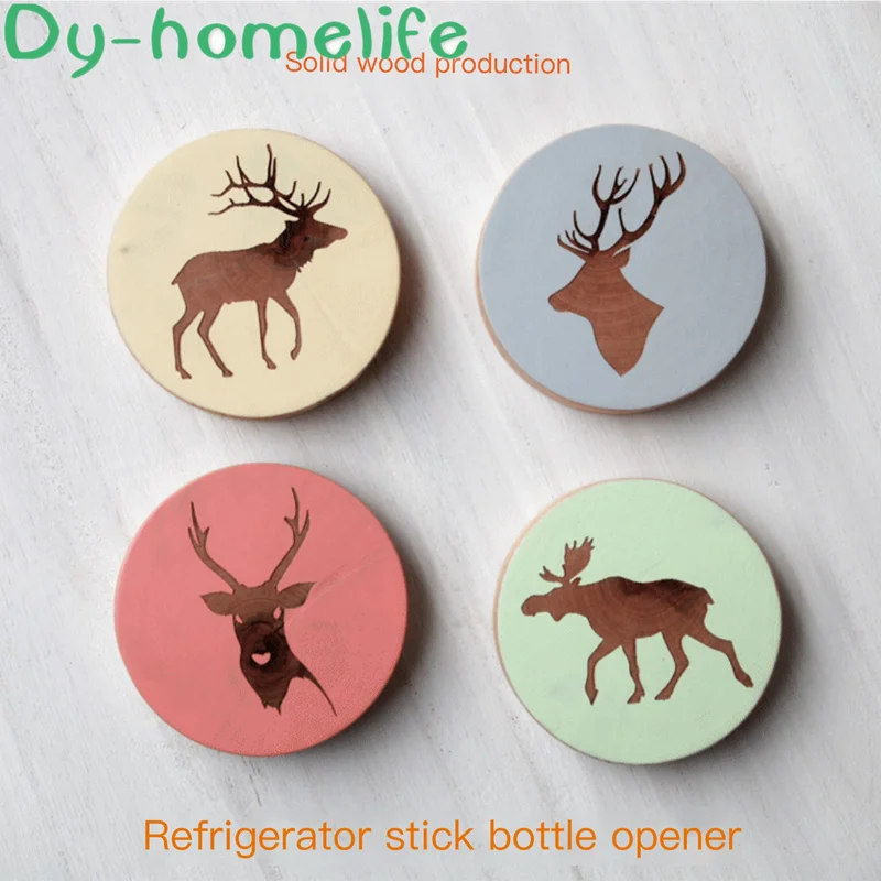Скандинавские креативные рождественские лося деревянные открывалки для бутылок