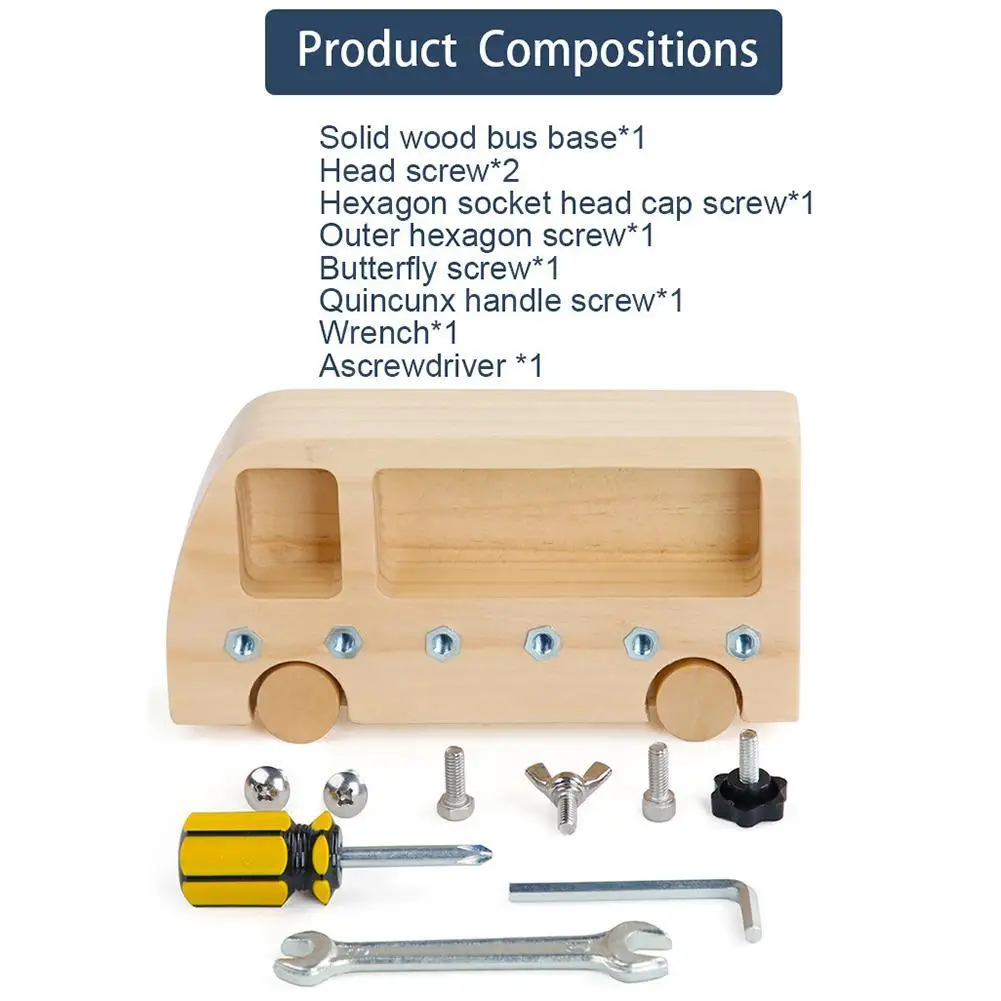 Занятый автобус Монтессори обучающие игрушки для детей обучение скручиванию