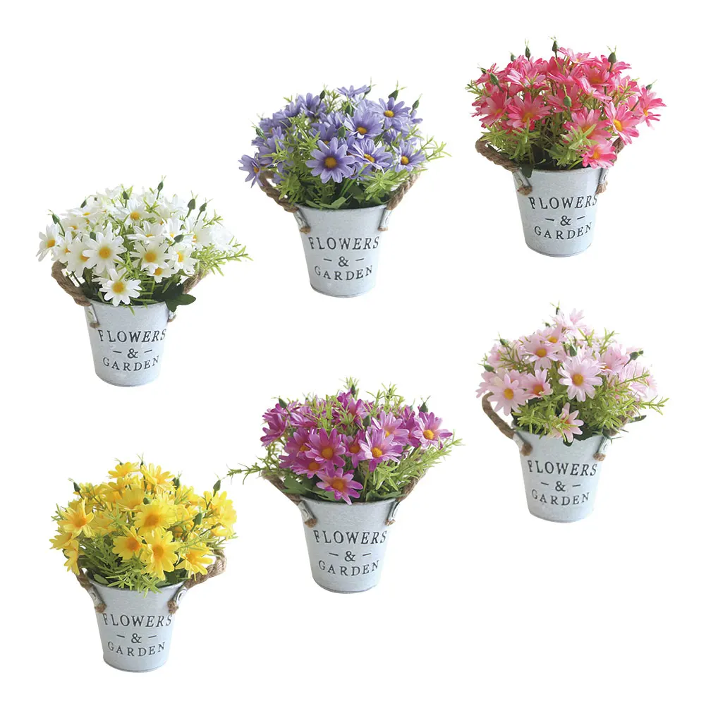 

Artificial Potted Simulation Small Daisy Crafts Ornaments Containing Pots DIY Family Office Table Decoration Plant Gifts