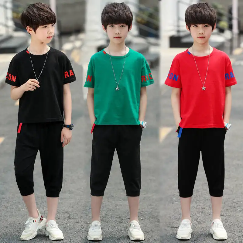 

Boys Summer Short-sleeve Shorts Set Kids Korean Version Two-piece Children Clothing