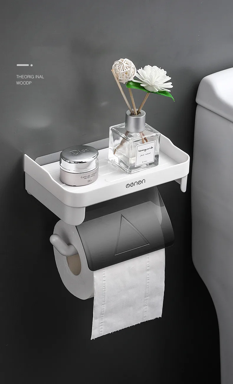 

Kitchen Roll Paper Accessory Wall Mount Toilet Paper Holder Bathroom tissue accessories rack holders Self Adhesive Wall Mount