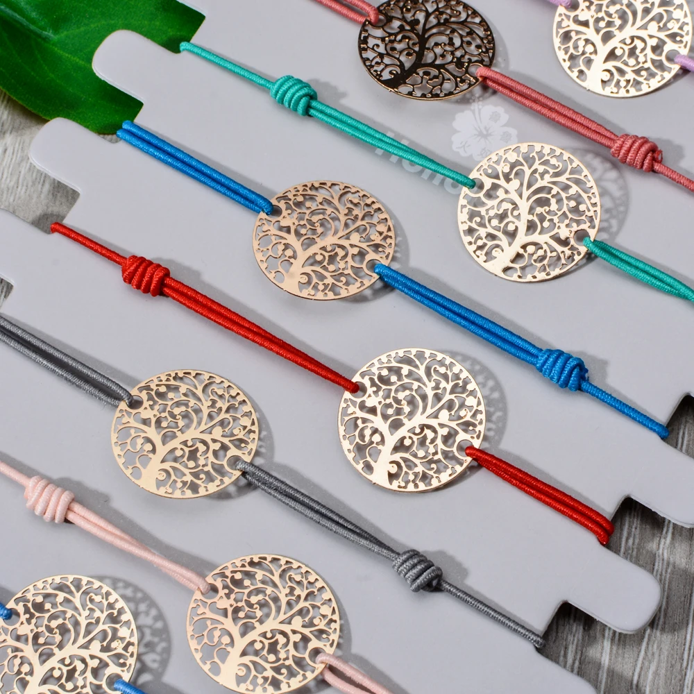 Женский и детский браслет Древо жизни эластичный ручной работы 12 шт. в партии