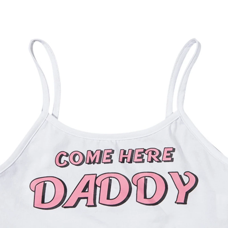 Женские мягкие короткие топы с надписью DADDY + белые повседневные нижнее белье для