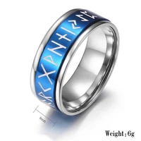 new nordic style viking text totem ring rotatable mens luminous ring couple ring finger jewelry 2021 trend jewelry