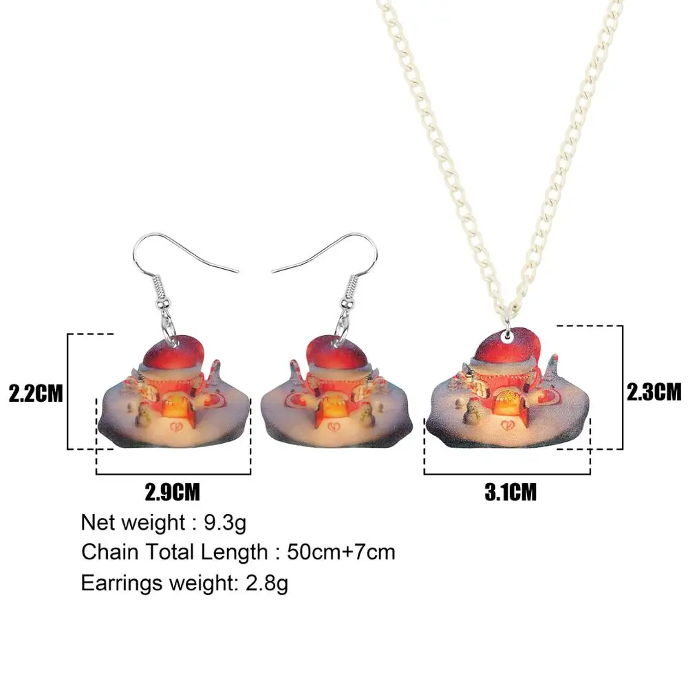 Bonsny акриловые рождественские комплекты ювелирных изделий в стиле аниме снеговик