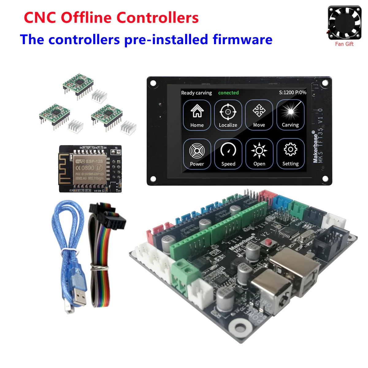 Автономный контроллер GRBL Makerbase MKS DLC v2 панель управления с ЧПУ пластинами TFT35 CNC3018