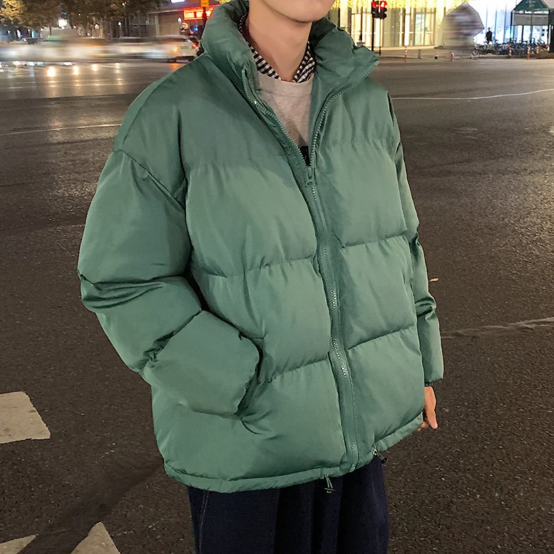 Куртка мужская зимняя хлопковая в стиле Харадзюку однотонная свободная уличная