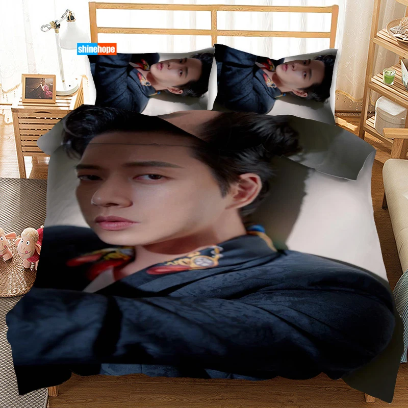Комплект постельного белья Park Hae Jin KPOP 3 шт. пододеяльник сатин двойной размер X см