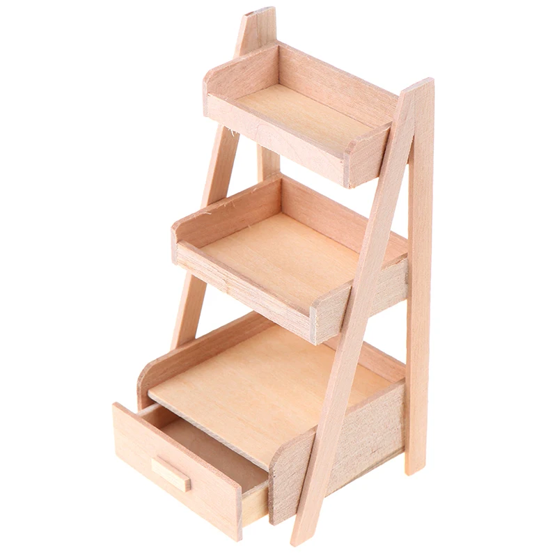 

1:12 Scale Dollhouse Wood Shelf Flower Stand Mini Doll House Handmade Furniture Model