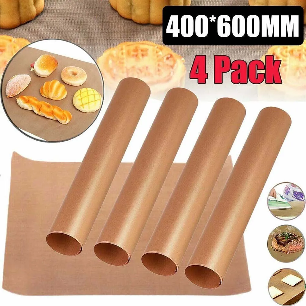 4pcs 40x30cm Reusable Non-Stick Bakeware Mat Grill Macaron Baking Paper Sheet Heat Press Transfer Sheet Pad Non Stick Baking Mat