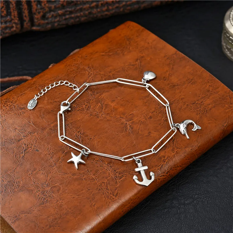 Европейский и американский стиль 100% Аутентичные стерлингового серебра 925 Ретро