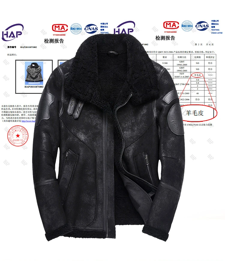 

Winter Thicker Fur One Men Genuine Jacket Men's Sheepskin Leather Outwear Shearling Coats Plus size xxxxxl