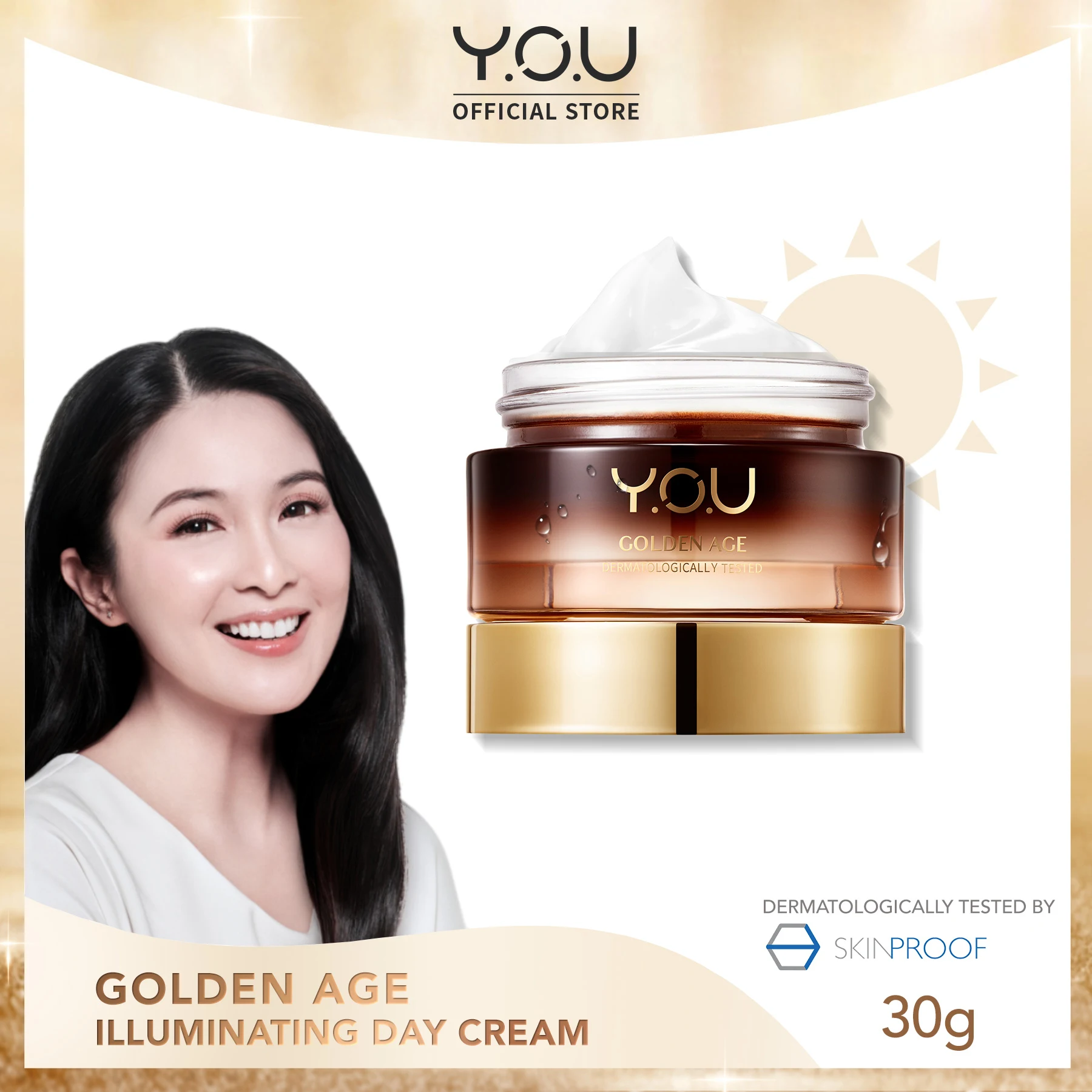 

YOU Golden Age Illuminating Face Cream 30g UV Protector Wrinkle Firming Lifting Whitening Niacinamide Anti-aging Day Cream