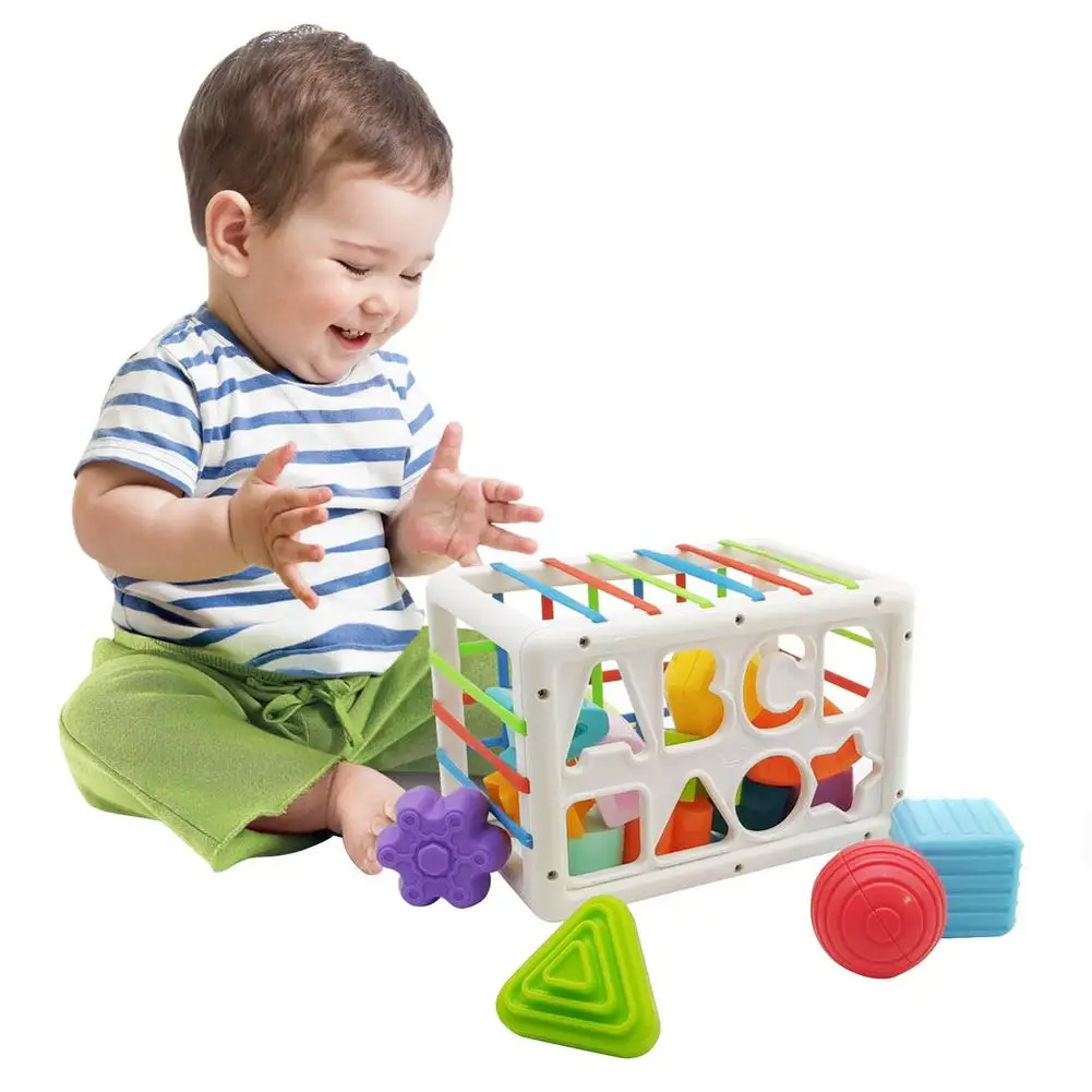 

Baby Shape Sorter Toys - Baby Sensory Bin Colorful Bin And Sensory Blocks Sensory Shape Learning Toys For 1 Year Old Boys Girl