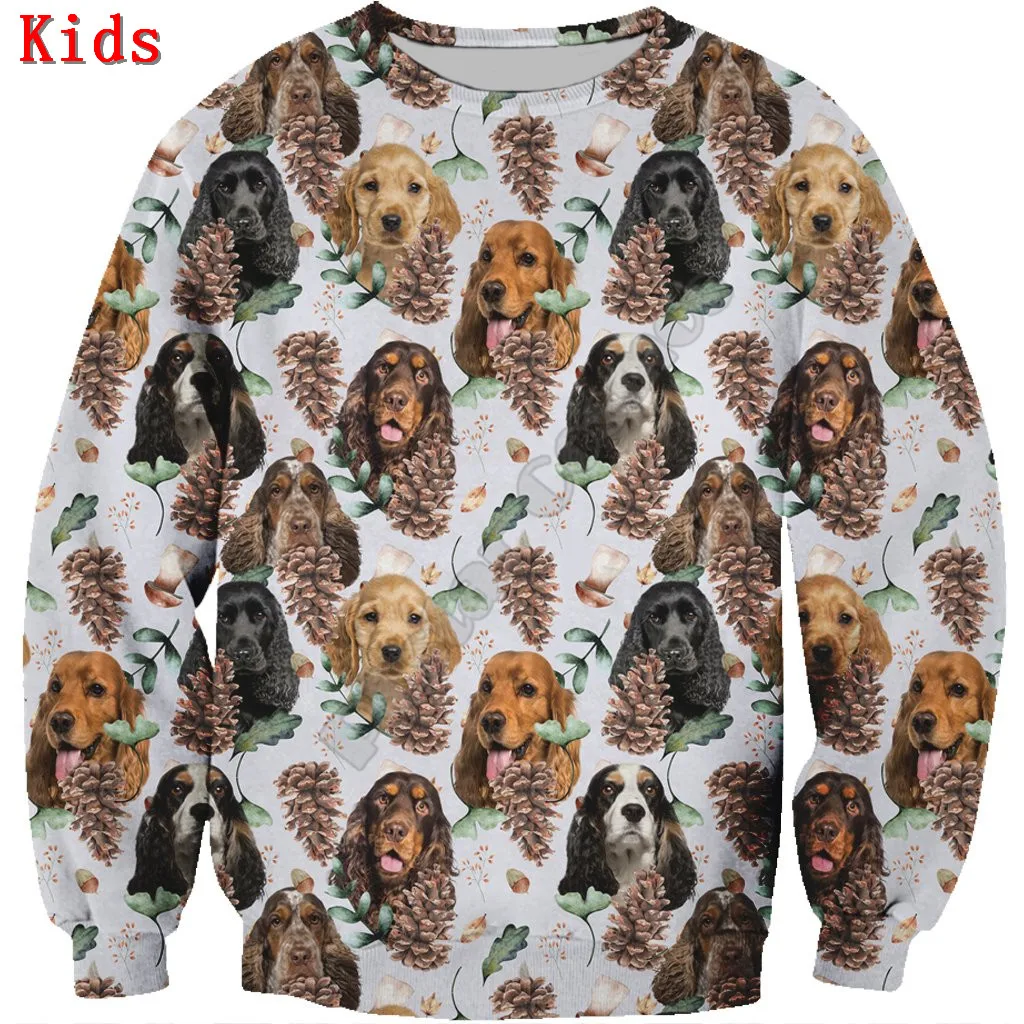 Autumn Winter Dachshund 3d printed Hoodies Pullover Boy Girl Long Sleeve Shirts Kids Funny Animal Sweatshirt