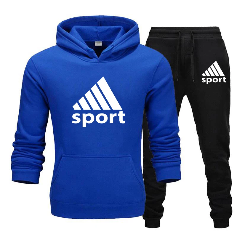 

New Sport Pullover Men's Spring Autumn Sets Hoodie+Pants Two Pieces Casual Tracksuit Male Sportswear Gym Running Set Sweat Suit