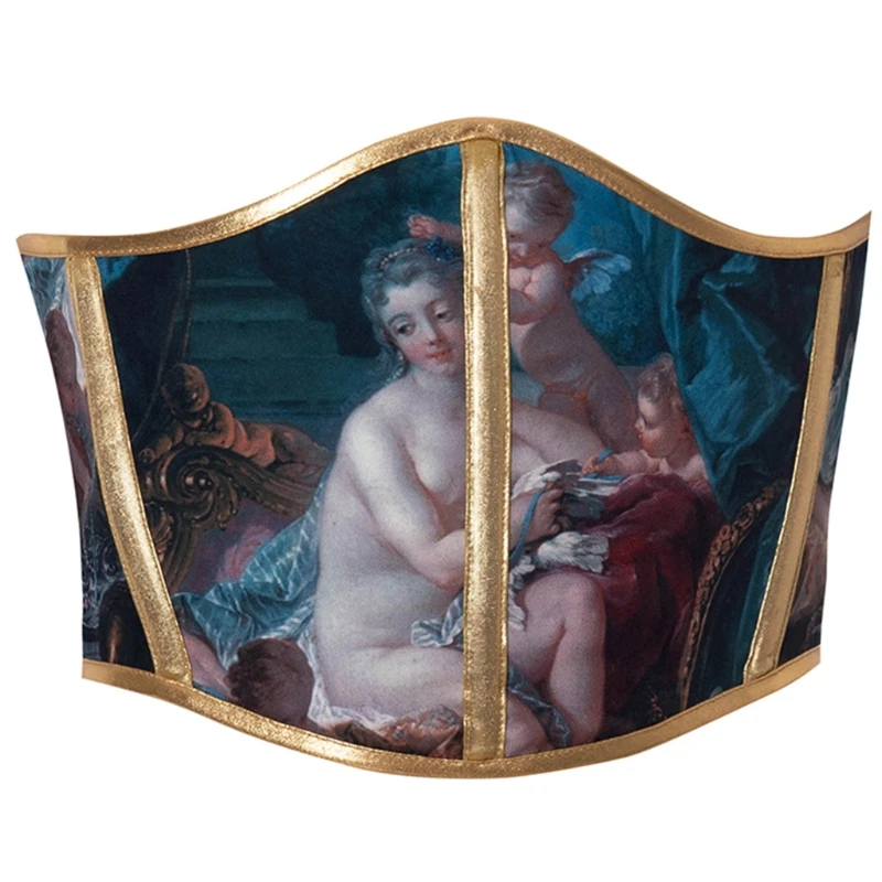 

Waist Cinchers Wide Band Belts Angel Print High Elasticity All-match Elegant Attractive Accessory for Parties C7AE