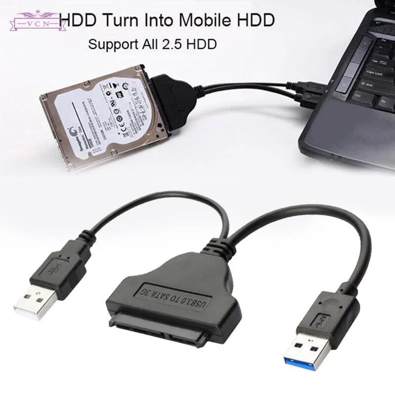 Кабель адаптер Bkscy с USB 2 0 на 7 + 15 22Pin SATA 3 конвертер для 5 дюймового жесткого диска HDD