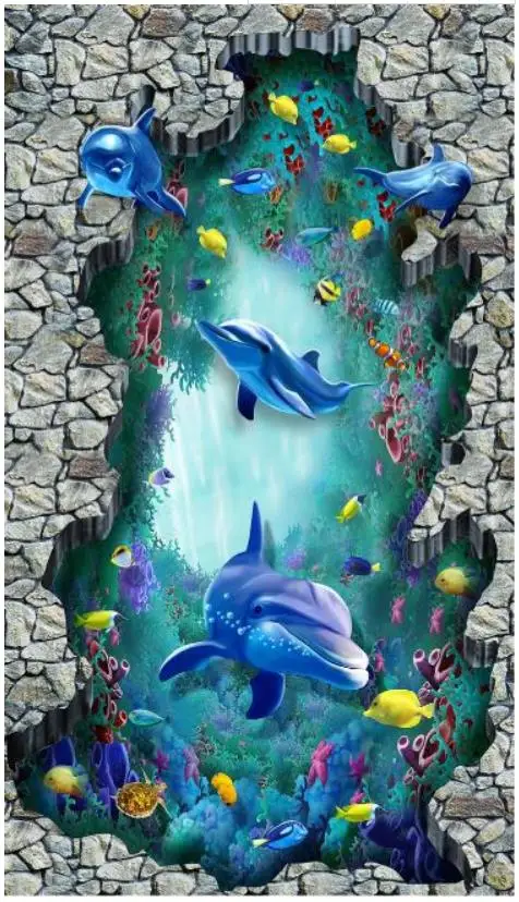 

Пользовательские фото обои для стен 3 d фрески подводный мир напольная живопись настенные бумаги украшение для дома