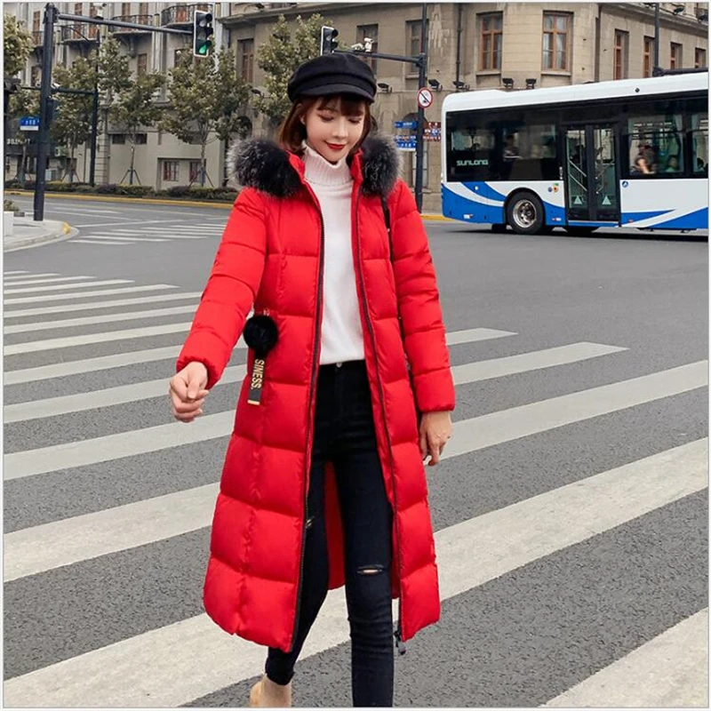 

Plus size Winter Jacket Women cotton Warm Thick Long Overcoat Windproof Female Coat Hooded female parka M-4XL 326