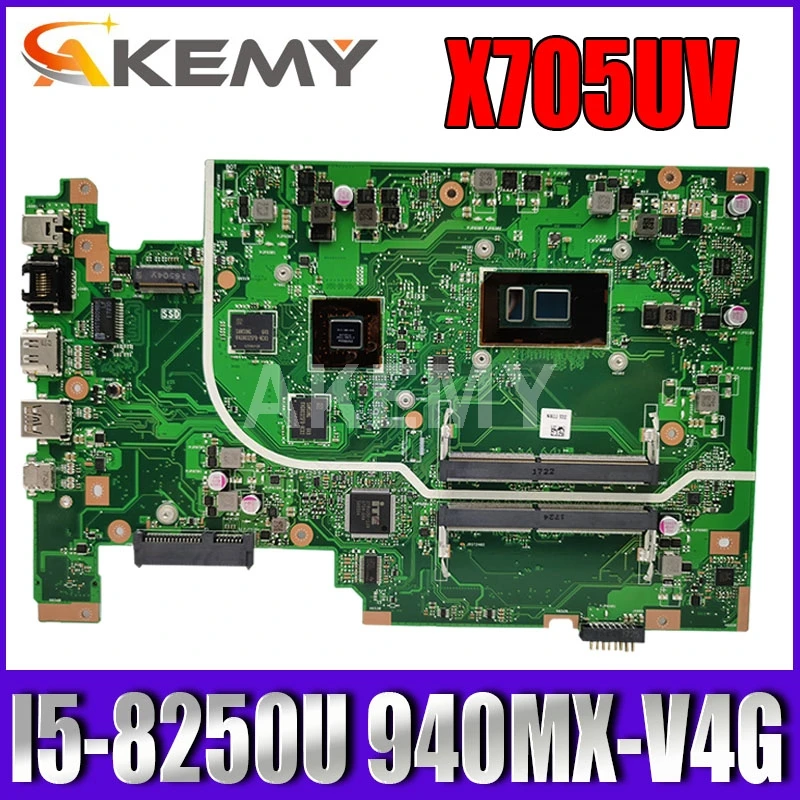 

Akemy X705UV Motherboard For ASUS X705UQ X705UV X705UB X705U X705UVR Laotop Mainboard i5-8250U CPU 940MX GPU