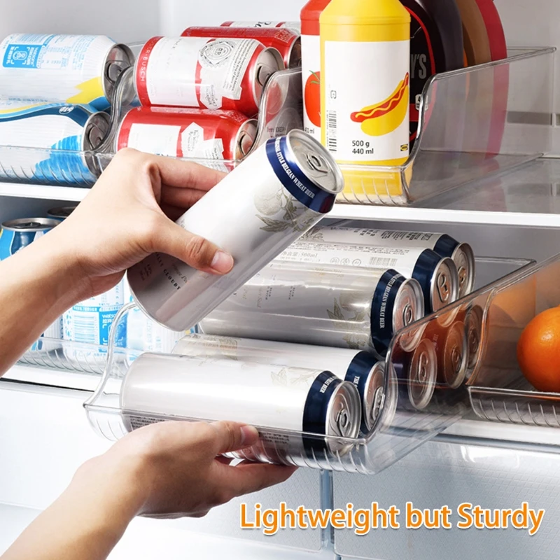 

3Pcs Refrigerator Organizer Bins Beverage Soda Can Drink Holder Plastic Fridge Water Bottle Storage Box Dispenser