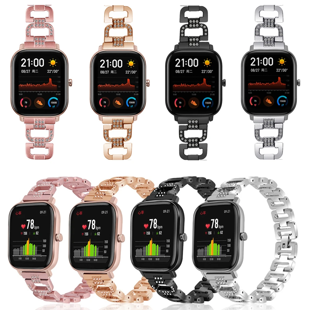 Браслет Crystal Wirst для часов Huami Amazfit GTS металлический браслет из нержавеющей стали Bip