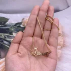 Ожерелье с именем на заказ, цепочка на заказ, кулон с бабочками, корона, ожерелье для детей, Женское Ожерелье