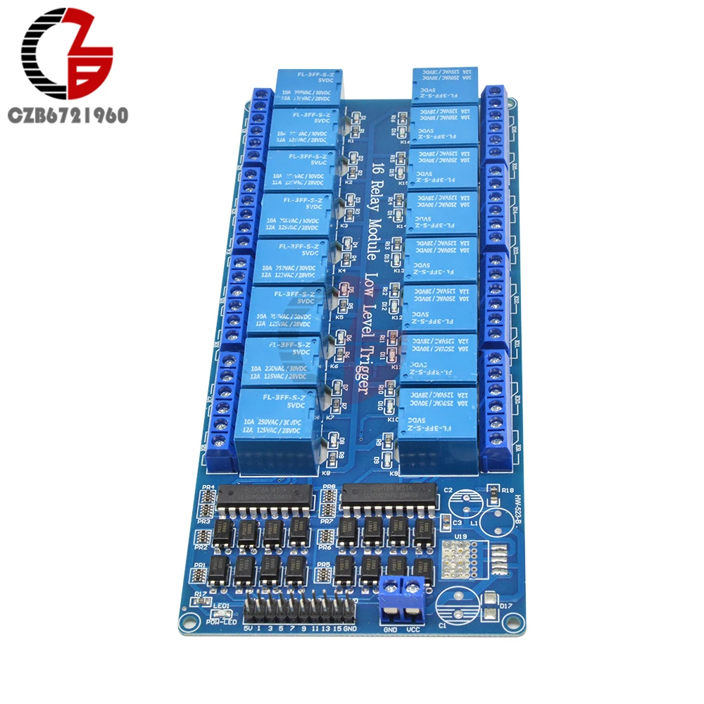 16 канальный Релейный Щит 5 в с оптроном LM2576 блок питания для Arduino|5v relay|power relay
