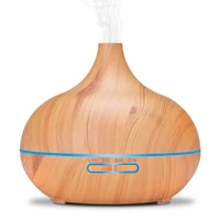 aromatherapy essential oil diffuser with remote control wood grain ultrasonic air humidifier cool mister 7 color led light