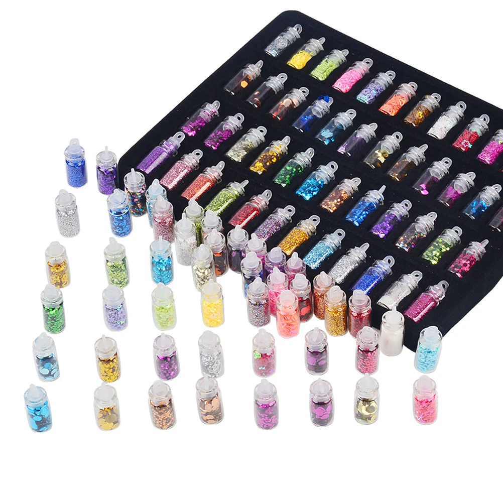 48 цветов Блеск для ногтей Стразы ювелирные изделия Маникюр блесток красочные