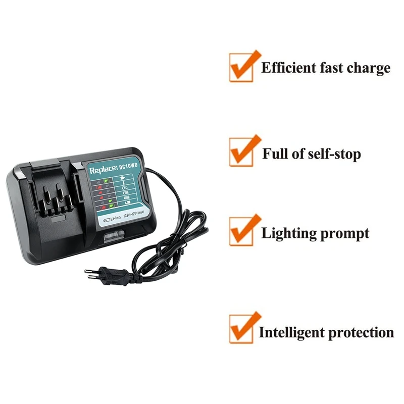 DC10WD литий Батарея Зарядное устройство для MAKITA 10 8 V 12V BL1015 BL1016 BL1021B BL1041B FD05 DT03 RJ03Z SH02Z