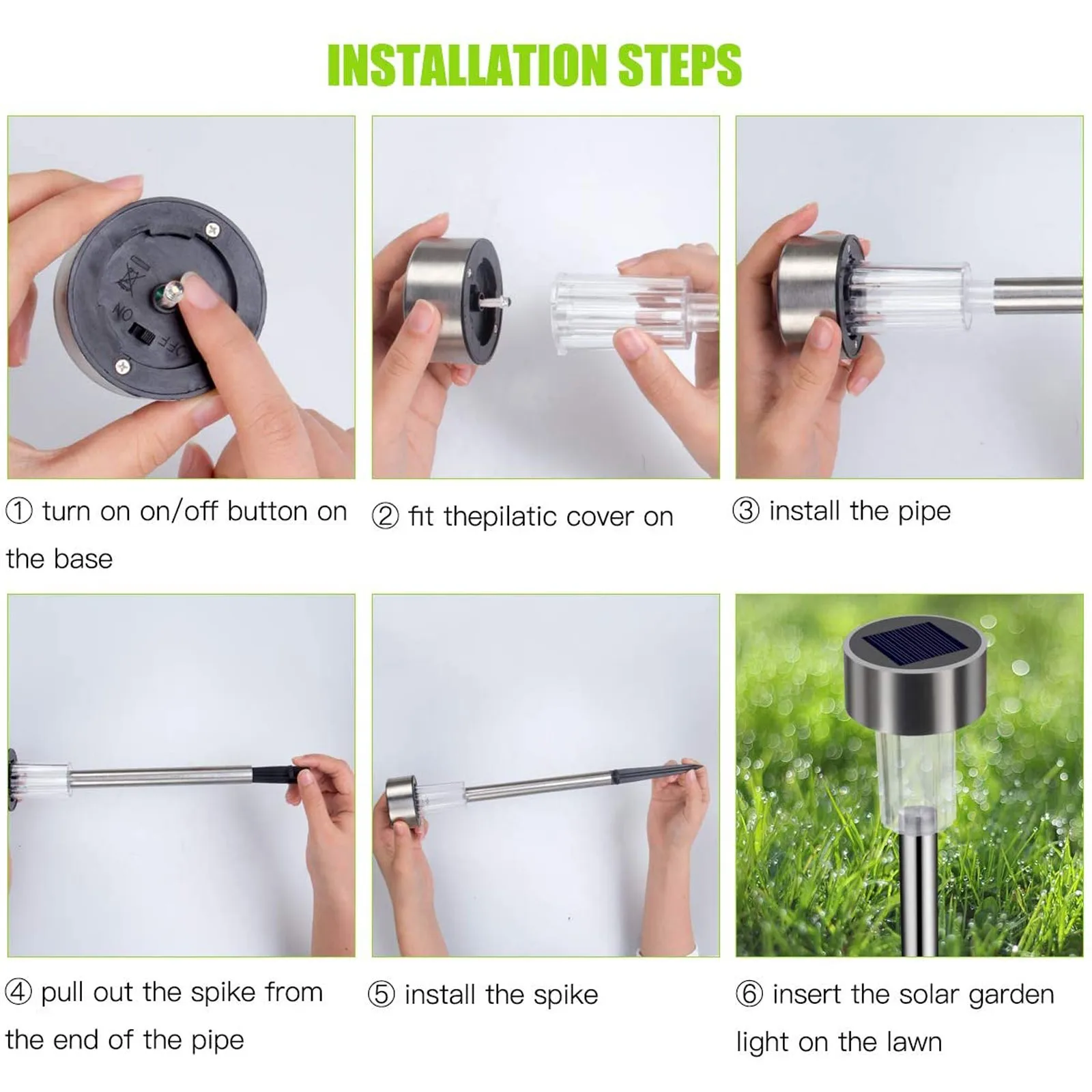 Светодиодный солнечный свет сада Открытый солнечной энергии лампы Фонари