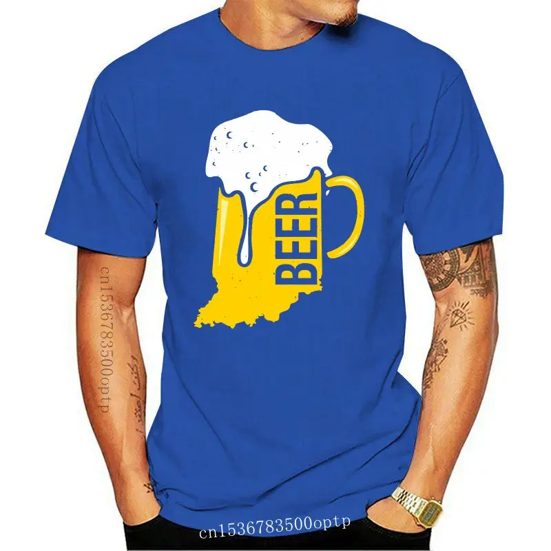 

Men'S Funny Indiana Beer Mug Beer Lover T-Shirt Size M-3Xl Loose Size Tee Shirt