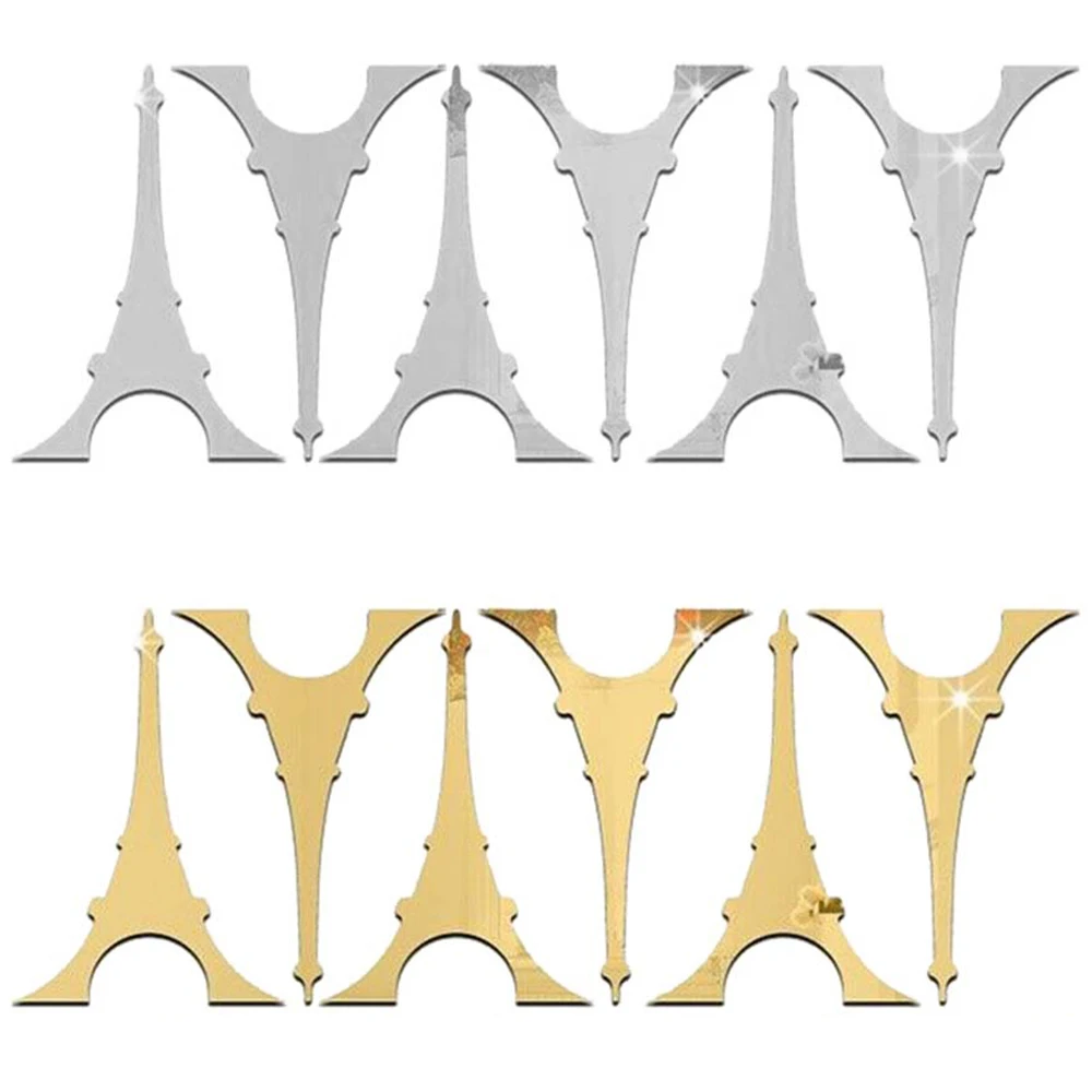 Творческий зеркало Стикеры s с рисунком Эйфелевой башни 12 шт. в упаковке картин