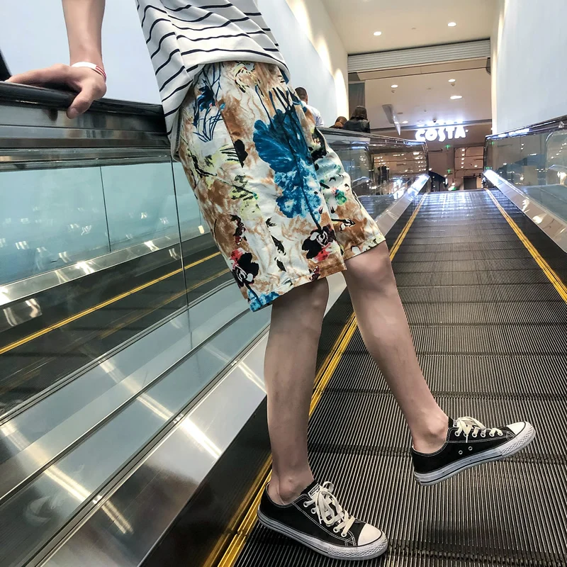 

Streetwear Hip Hop Casual Shorts Men Printed Design Shorts 2021 Summer Cotton Fashion Male Short Jogger Trousers