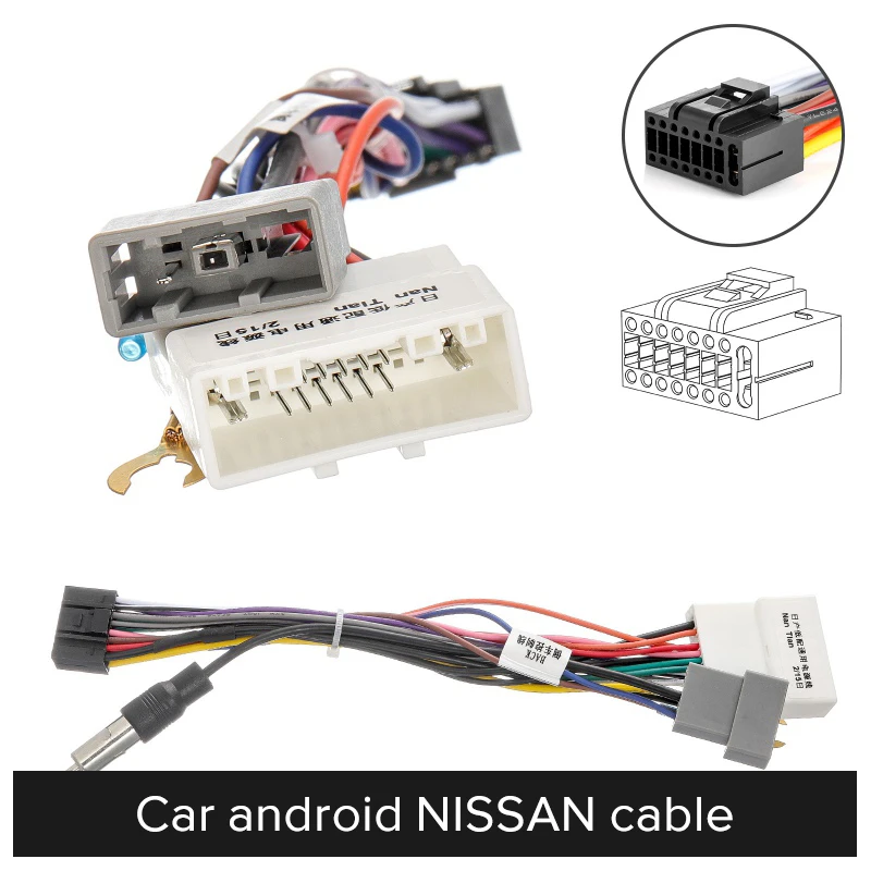 2 din Автомобильный Android-радиокабель для 16P автомобильный Android мультимедийный плеер