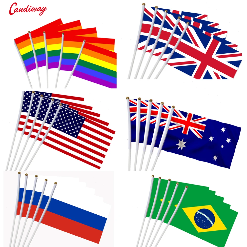 5 шт. миниатюрный Флаг США 14 х21 см|hand waving flags|national flaghand flags |