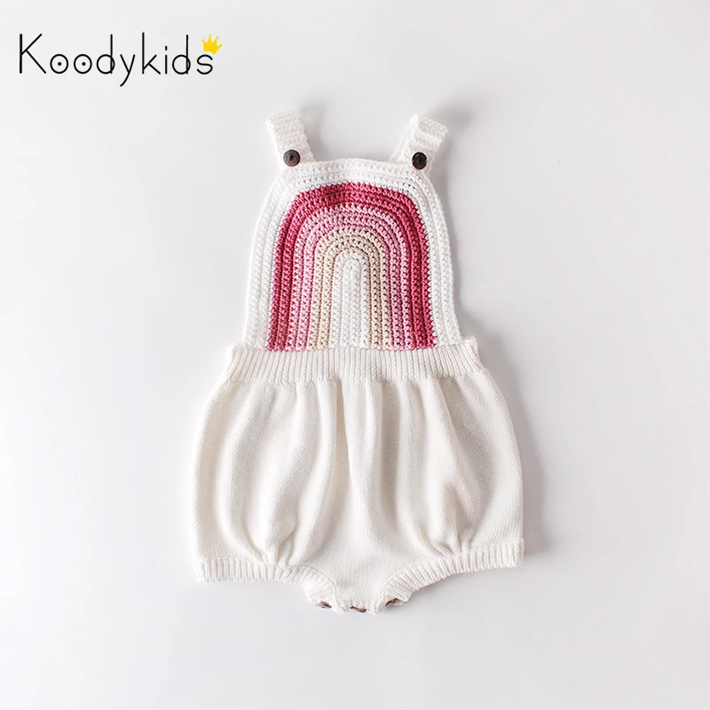 Koodykids/весенние трикотажные боди для маленьких девочек детские вязаные