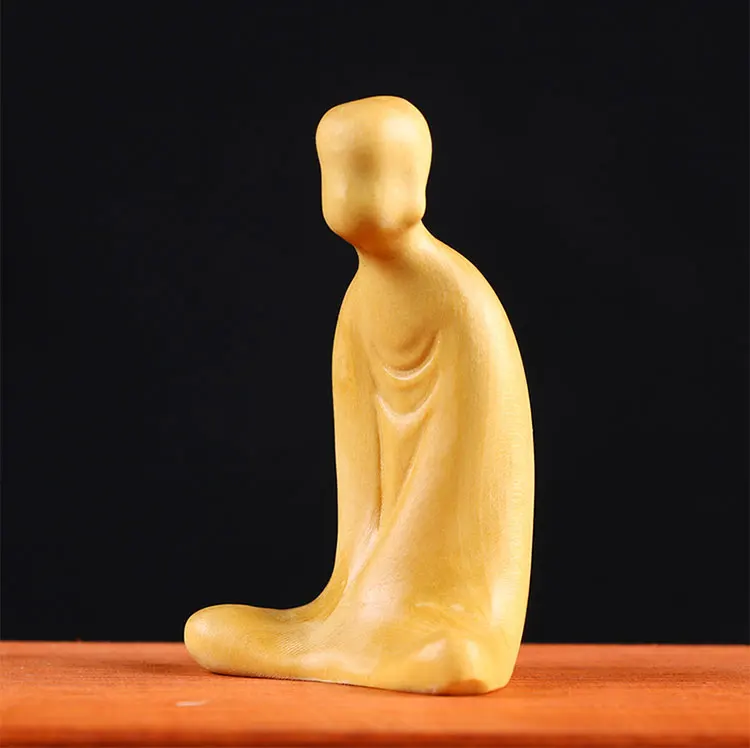 Деревянная статуя резьба из самшита Zen украшения для чайной церемонии креативное