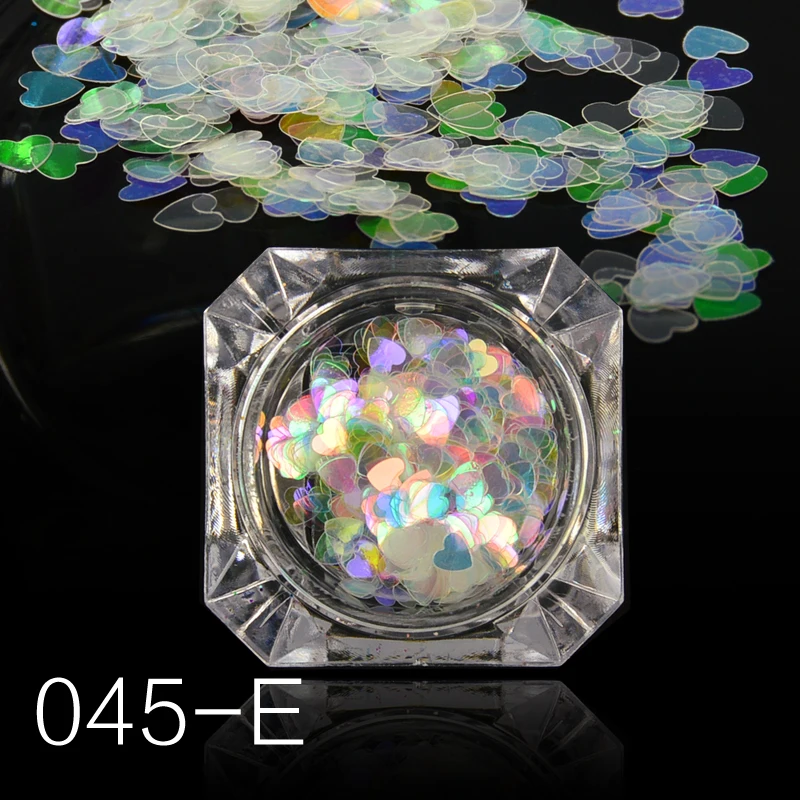 

3D Mermaid Flakes Nail Sequins DIY Decor Semi-Transparent Colorful Round/Pentagram /Heart Paillette Manicure Nail Glitter
