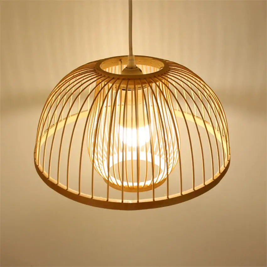 Винтажный бамбуковый деревянный светодиодный подвесной светильник s для