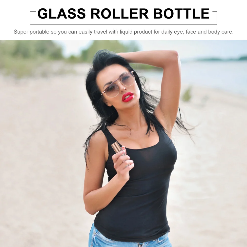 

12Pcs 10ml Glass Roller Bottle Essential Oil Dispenser Leak-proof Container