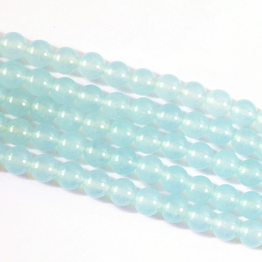 8 цветов Натуральный Крашеный каменный халцедонский нефрит блестящие круглые