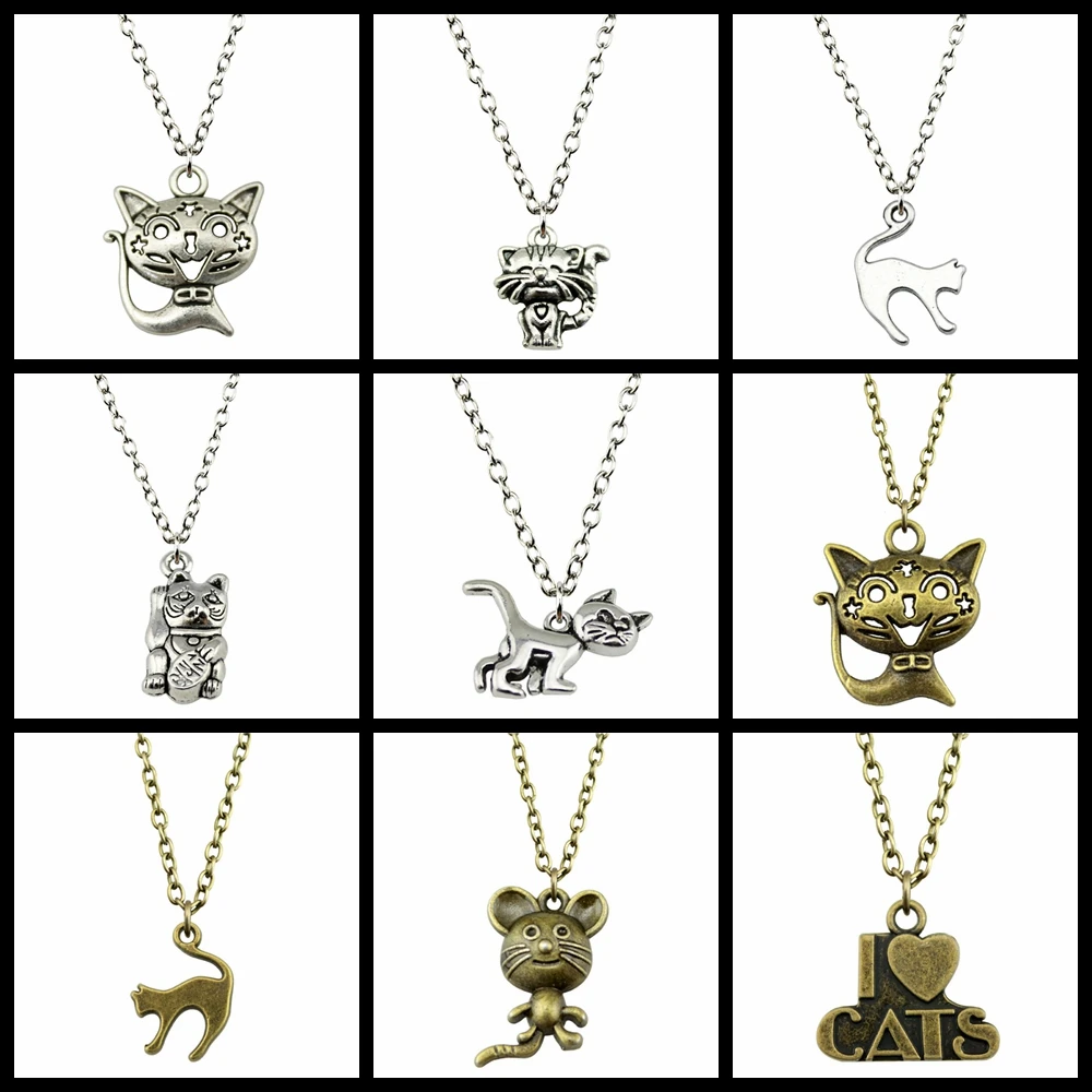 1PCS party gift Antique Pendant charms Cat jewelry accessories men components for making | Дом и сад